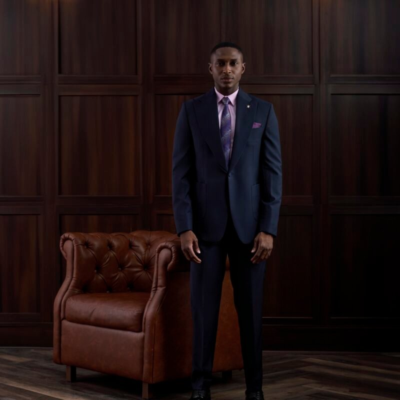 High-Wide Peak Lapel Suit – Darted Side Pockets