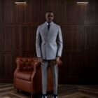 Double-Breasted High-Wide Peak Lapel Suit